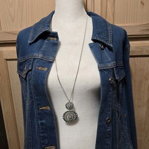 Lucky Brand Silver and Blue Pendant Necklace